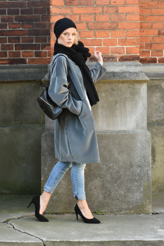 Kid Mohair & Silk Scarf and Beanie Set – Soft Luxury Knit Set, Classic Scarf with Loose Fit Double Beanie