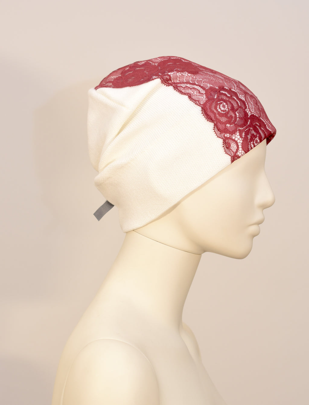 100% Cotton Knit Beanie for Women – Lightweight Handmade Lace Hat, Breathable Double Layer Headwear