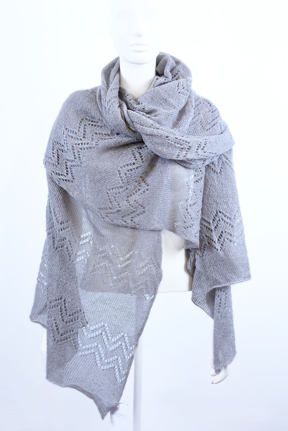 Mohair Shawl with Māra’s Pattern – Lightweight Lace Knit Wrap, Traditional Latvian Design Shoulder Scarf