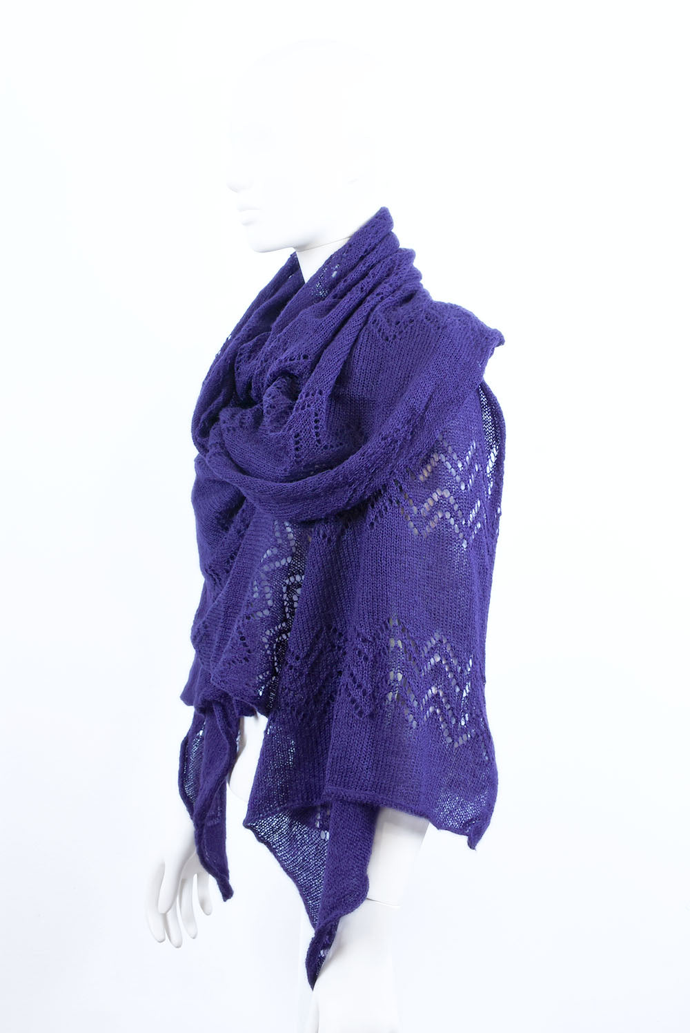 Mohair Shawl with Māra’s Pattern – Lightweight Lace Knit Wrap, Traditional Latvian Design Shoulder Scarf