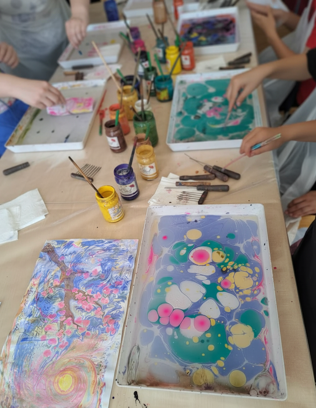 Contacts for booking: Silk nackchief Water Painting Workshop in Riga - Group Booking Only (Paper & Silk)