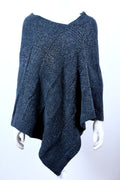 Mohair & Wool Poncho for Women – Soft Handmade Knit Oversized Poncho, Warm Elegant One Size Wrap