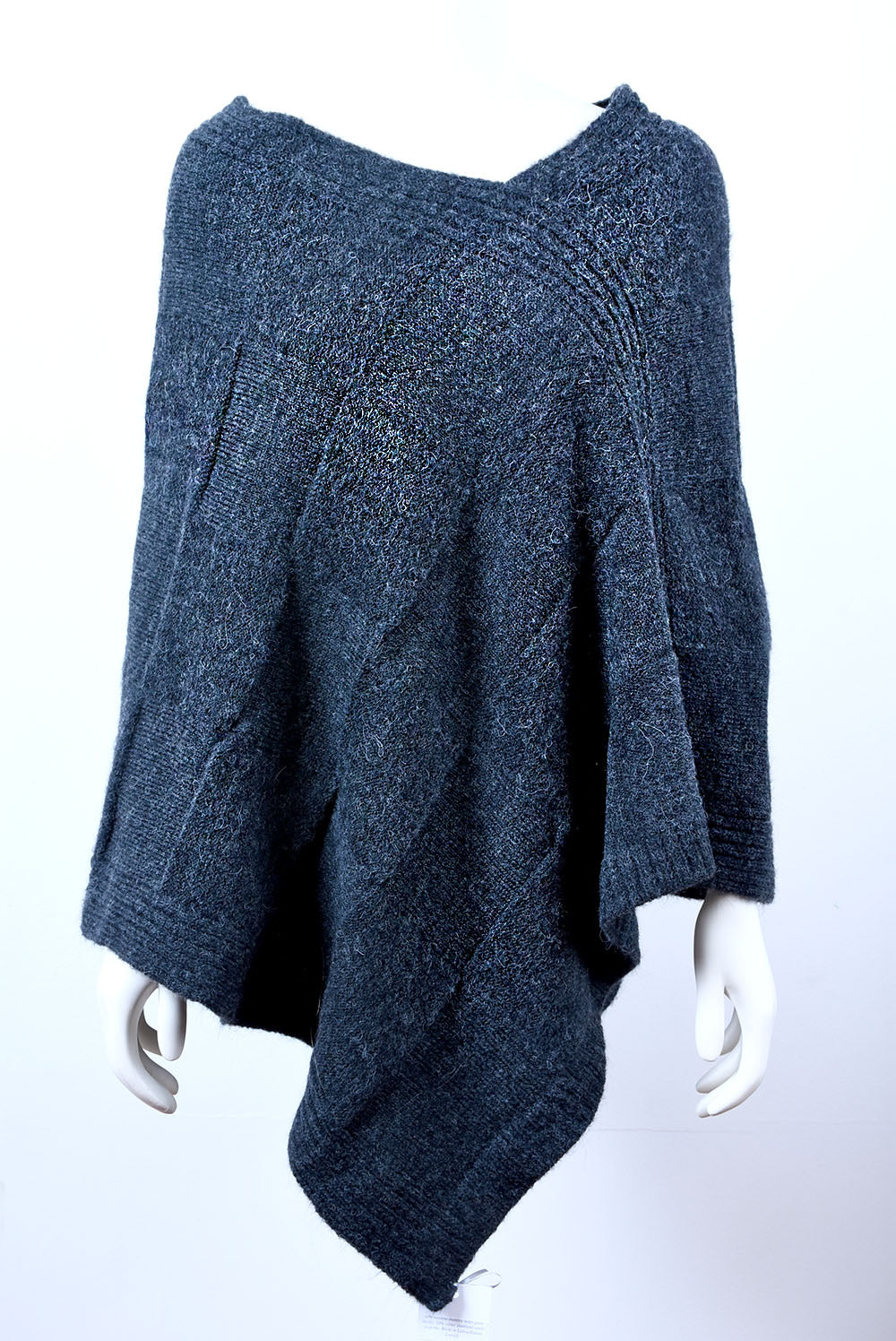 Mohair & Wool Poncho for Women – Soft Handmade Knit Oversized Poncho, Warm Elegant One Size Wrap
