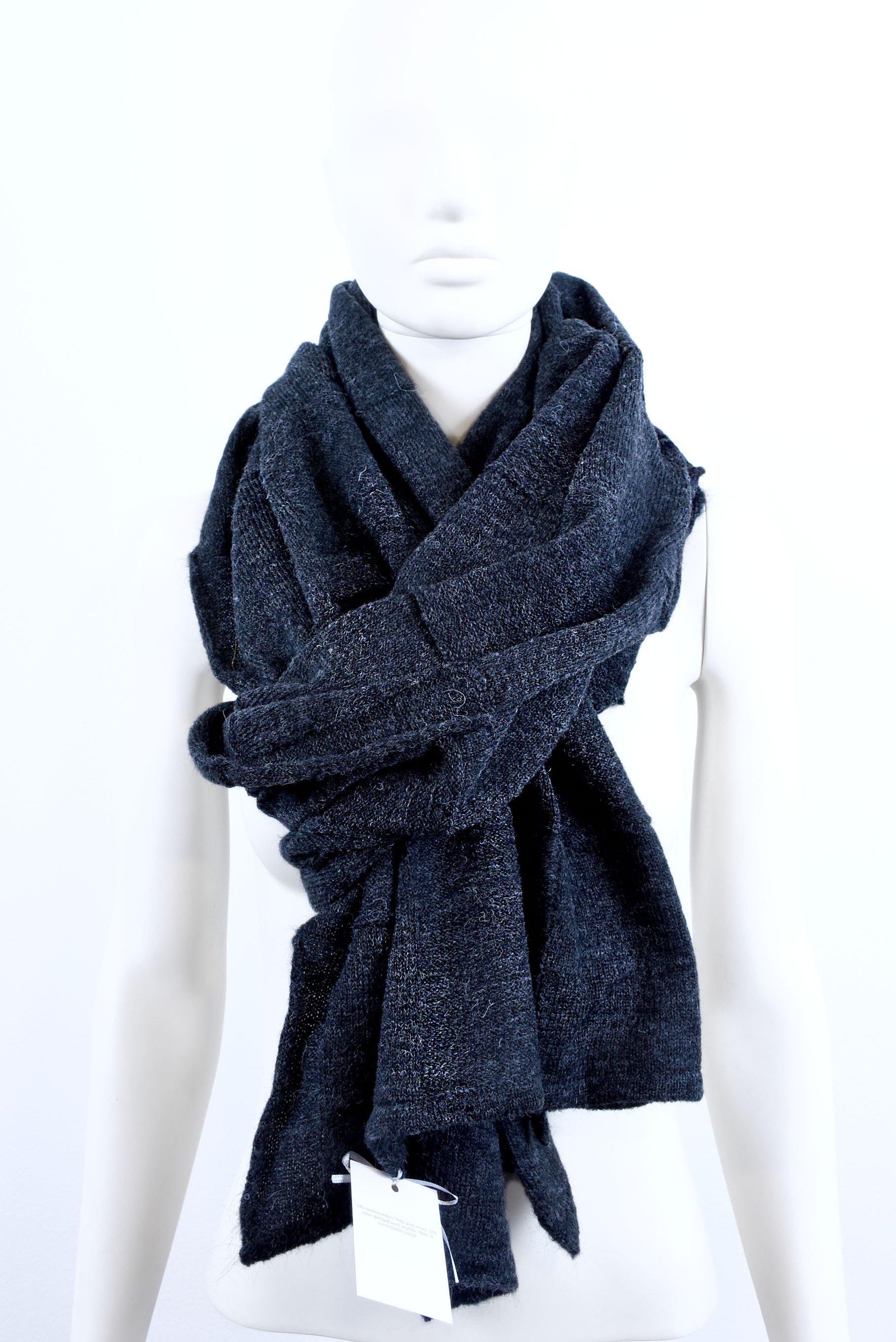 Mohair Shawl with Māra’s Pattern – Lightweight Lace Knit Wrap, Traditional Latvian Design Shoulder Scarf