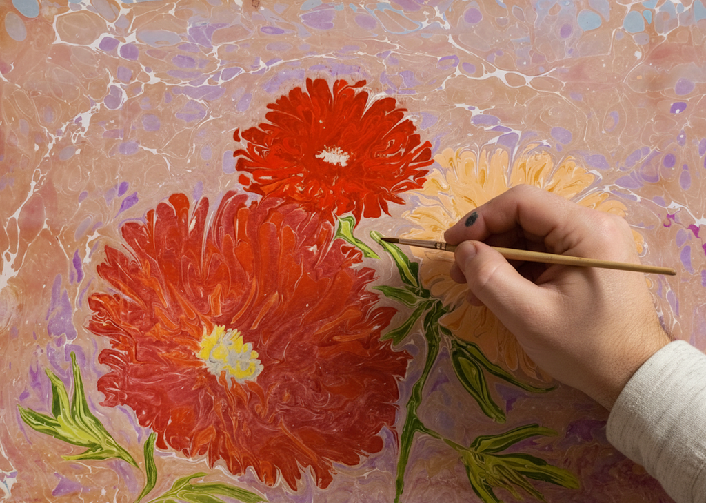 Contacts for booking: Silk nackchief Water Painting Workshop in Riga - Group Booking Only (Paper & Silk)