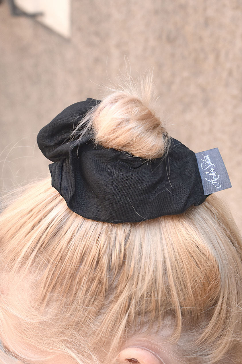 Linen XXL Handmade Hair Scrunchie – Signature Oversized Scrunchie by Amber Sisters