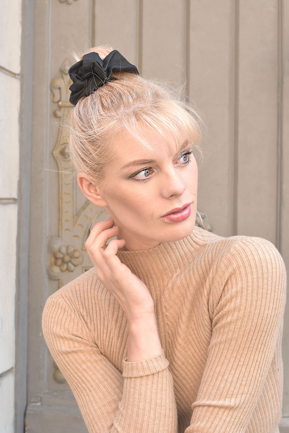 Linen XXL Handmade Hair Scrunchie – Signature Oversized Scrunchie by Amber Sisters