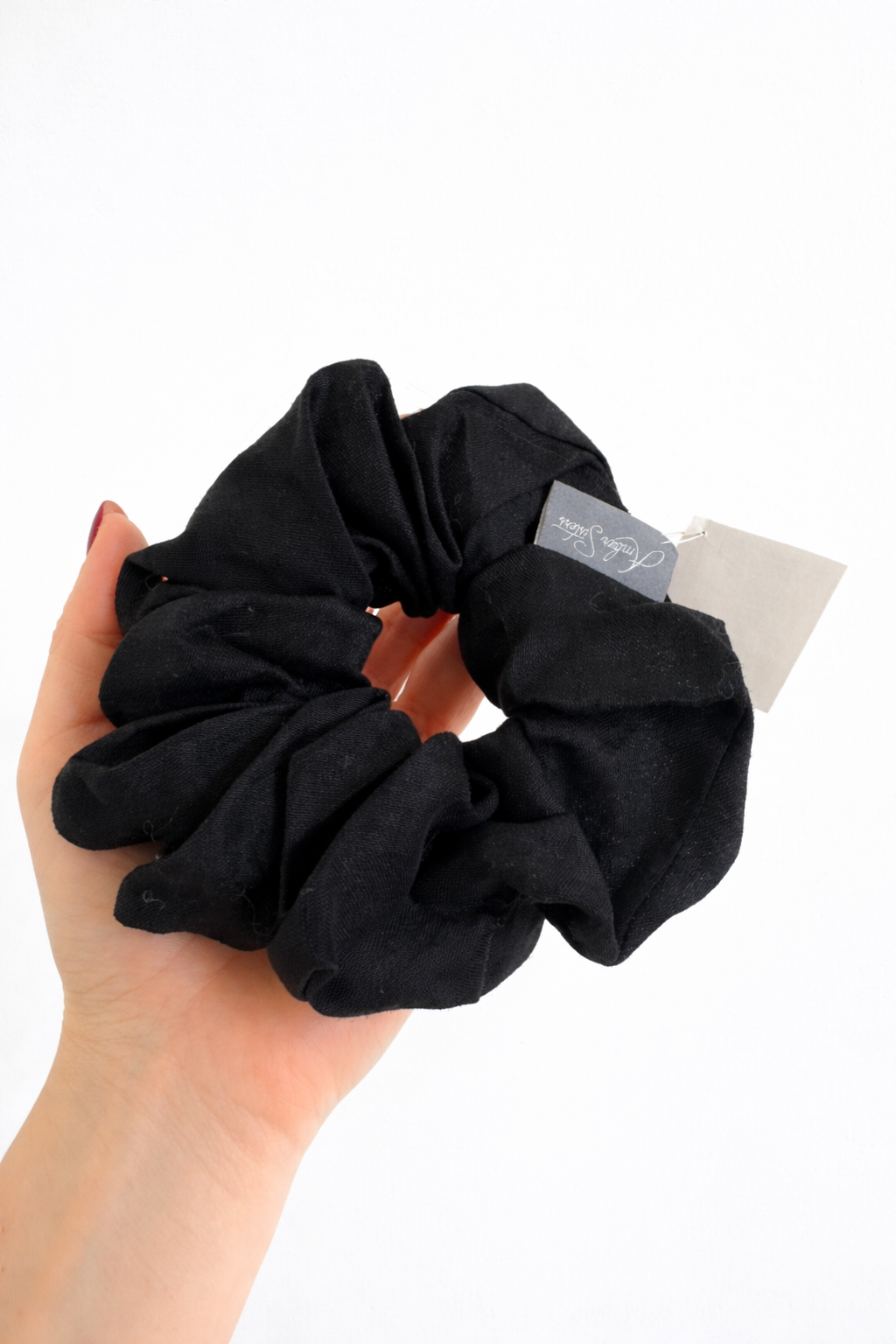 Linen XXL Handmade Hair Scrunchie – Signature Oversized Scrunchie by Amber Sisters