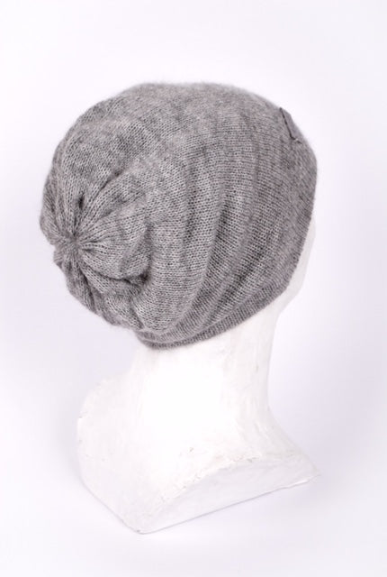 Mohair & Silk Beanie – Double Layer Knit Hat, Soft Warm Unisex Winter Hat