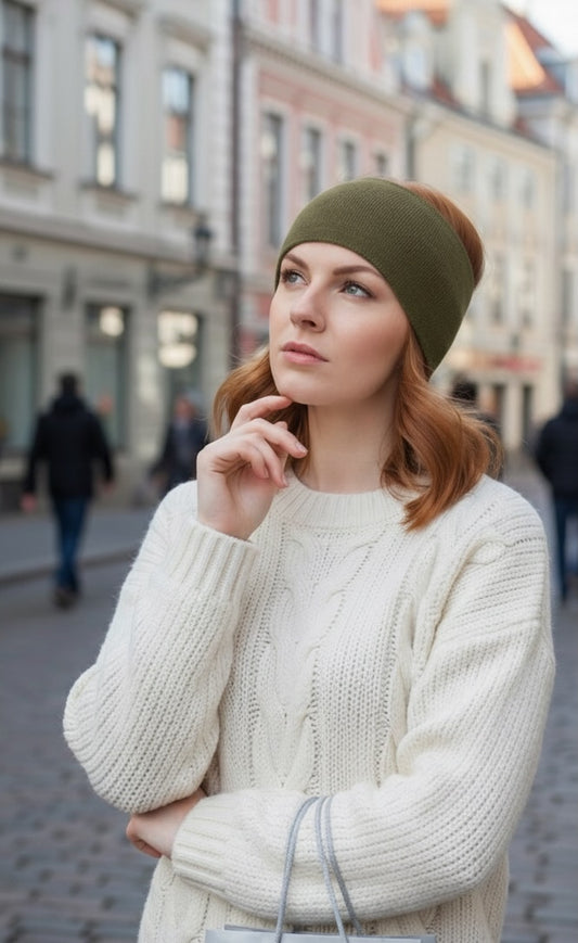 Merino Wool Knit Headband – Multifunctional Headband, Scarf from Amber Sisters