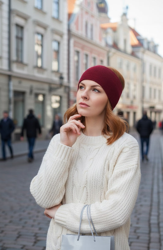 Merino Wool Knit Headband – Multifunctional Headband, Scarf from Amber Sisters