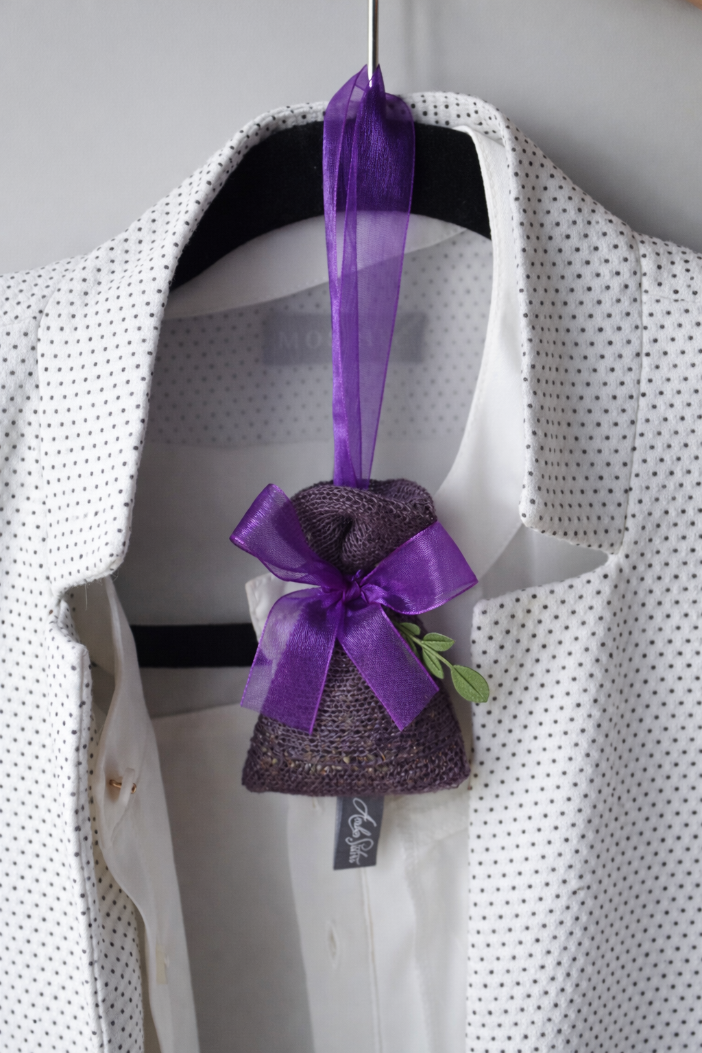 Knitted Linen Lavender Sachet – Natural Handmade Linen Sachet by Amber Sisters