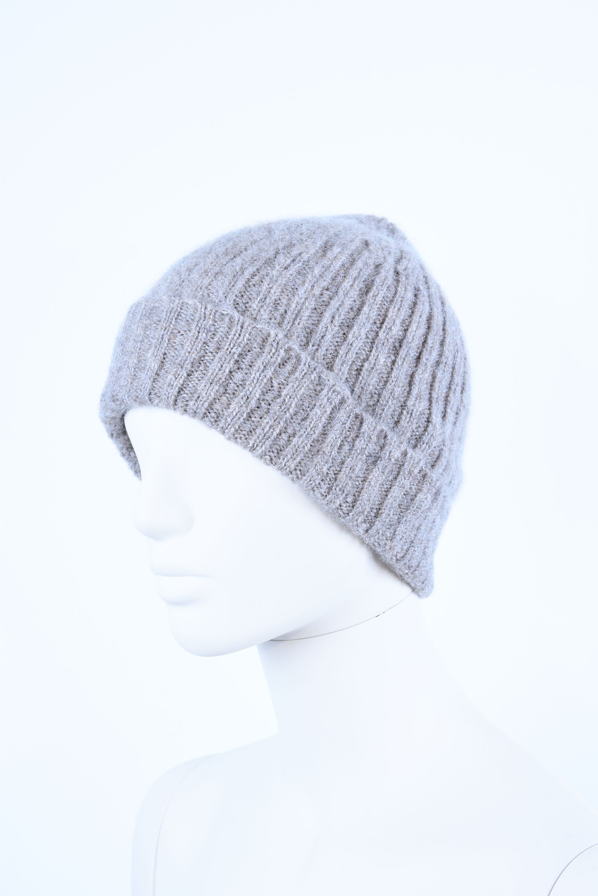 Mohair & Wool Beanie for Men – Warm Handmade Knit Hat, Soft Stretchy Winter Hat One Size