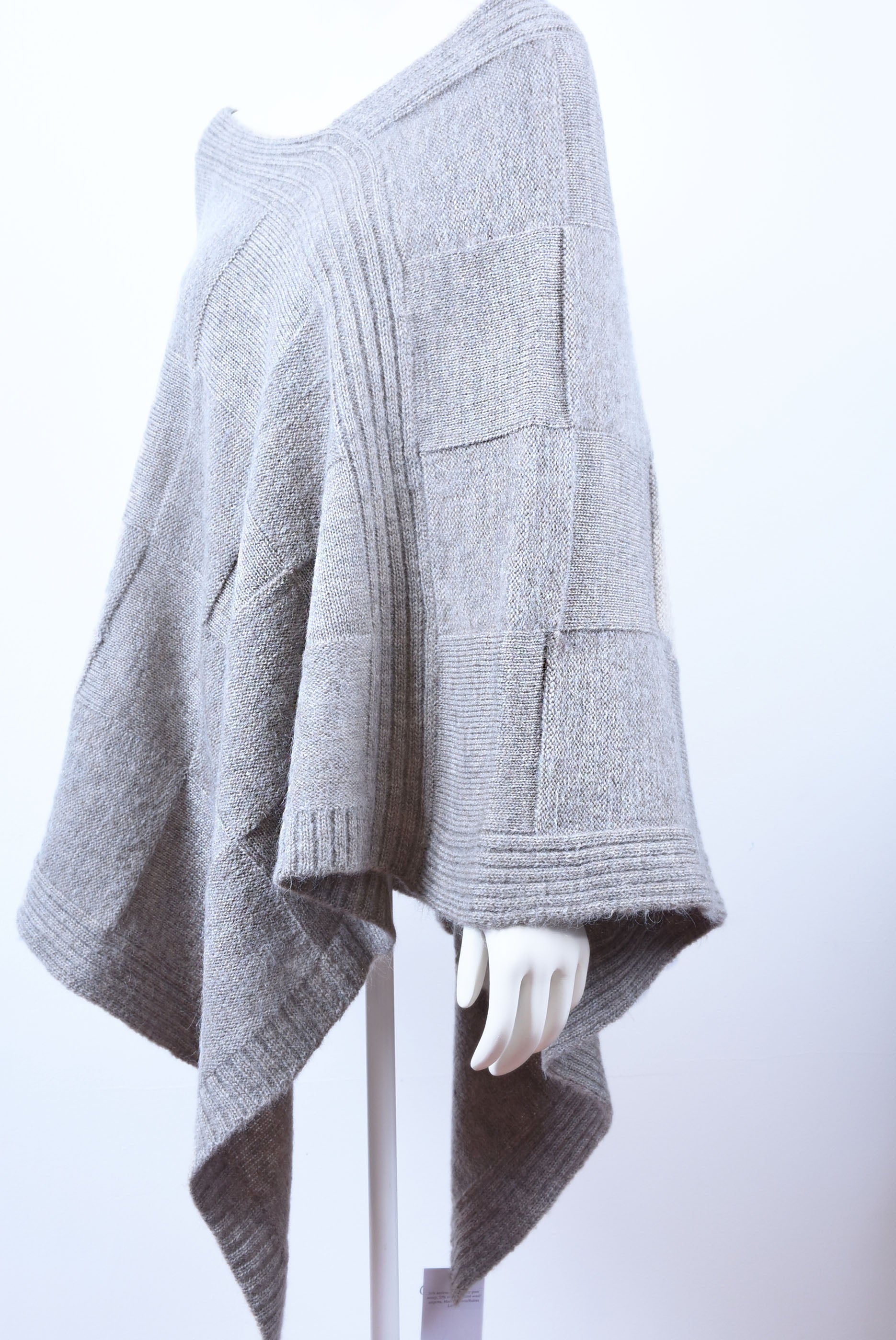 Mohair & Wool Poncho for Women – Soft Handmade Knit Oversized Poncho, Warm Elegant One Size Wrap