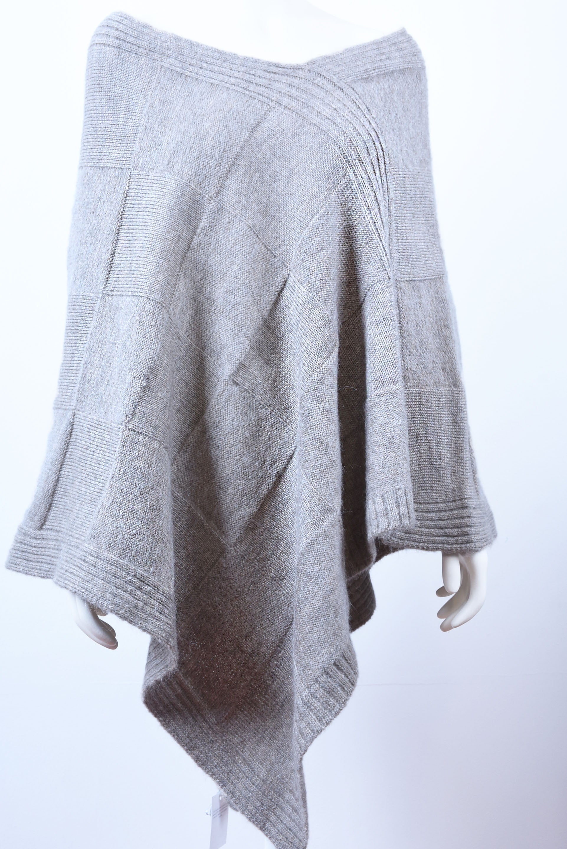 Mohair & Wool Poncho for Women – Soft Handmade Knit Oversized Poncho, Warm Elegant One Size Wrap
