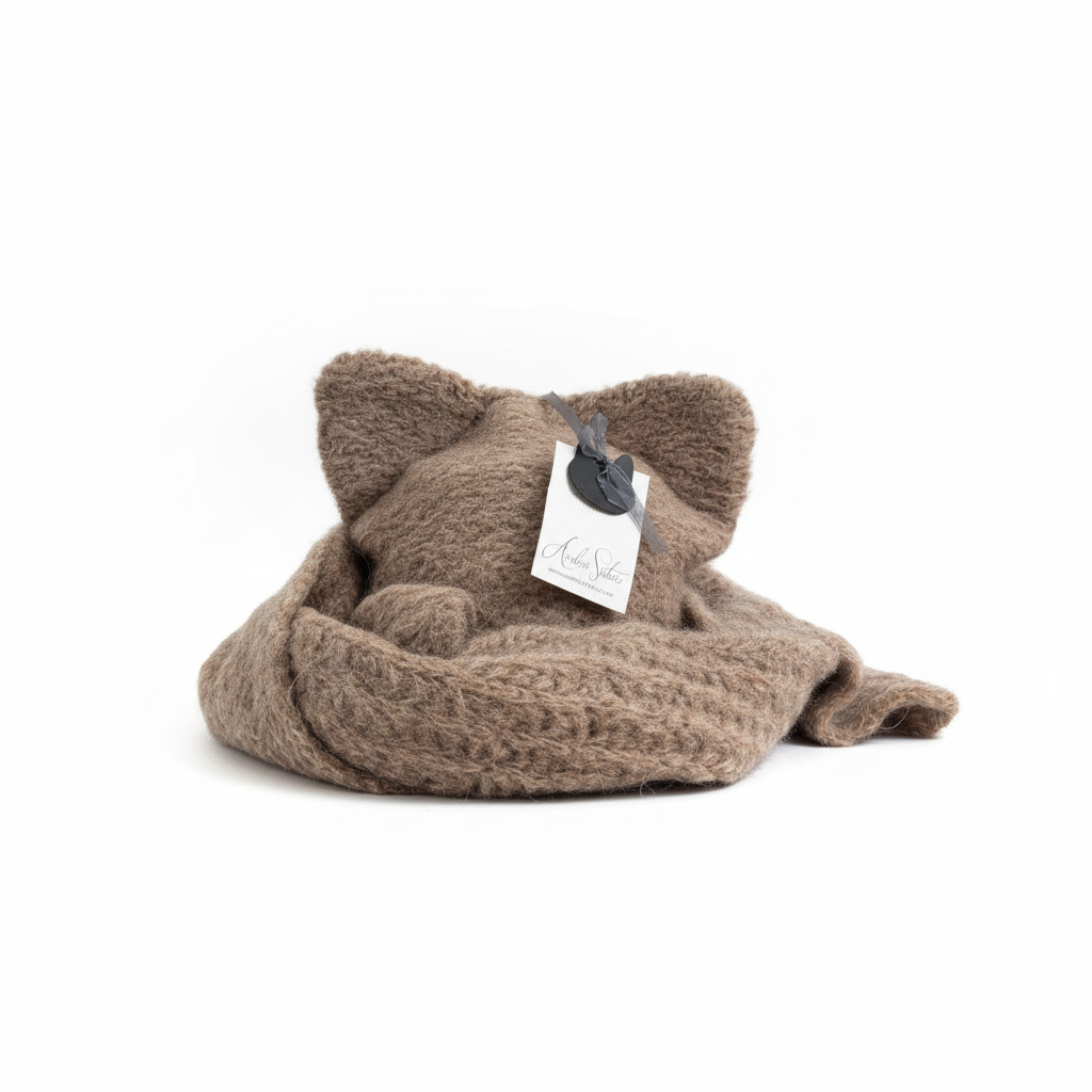 Kids Cat Hat & Scarf Set – Handmade Knit Beanie with Ears and Soft Scarf, Warm Mid-Season Set for Children