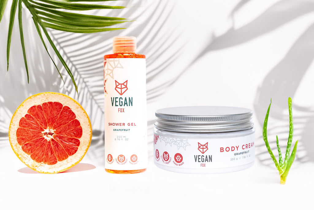 Shower Gel + Body Cream – Grapefruit Scent | Relaxing Natural Body Care made in Latvia