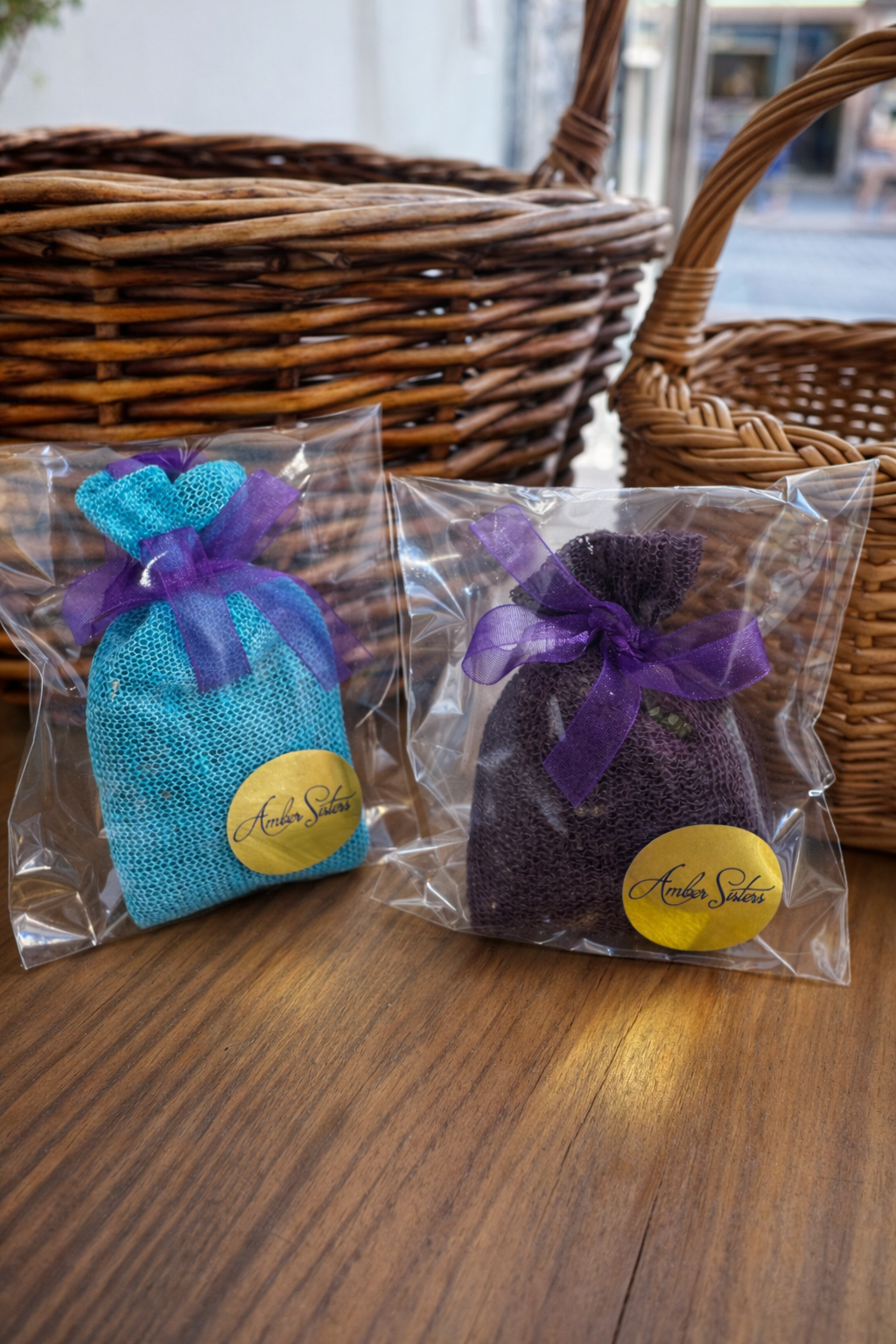 Knitted Linen Lavender Sachet – Natural Handmade Linen Sachet by Amber Sisters