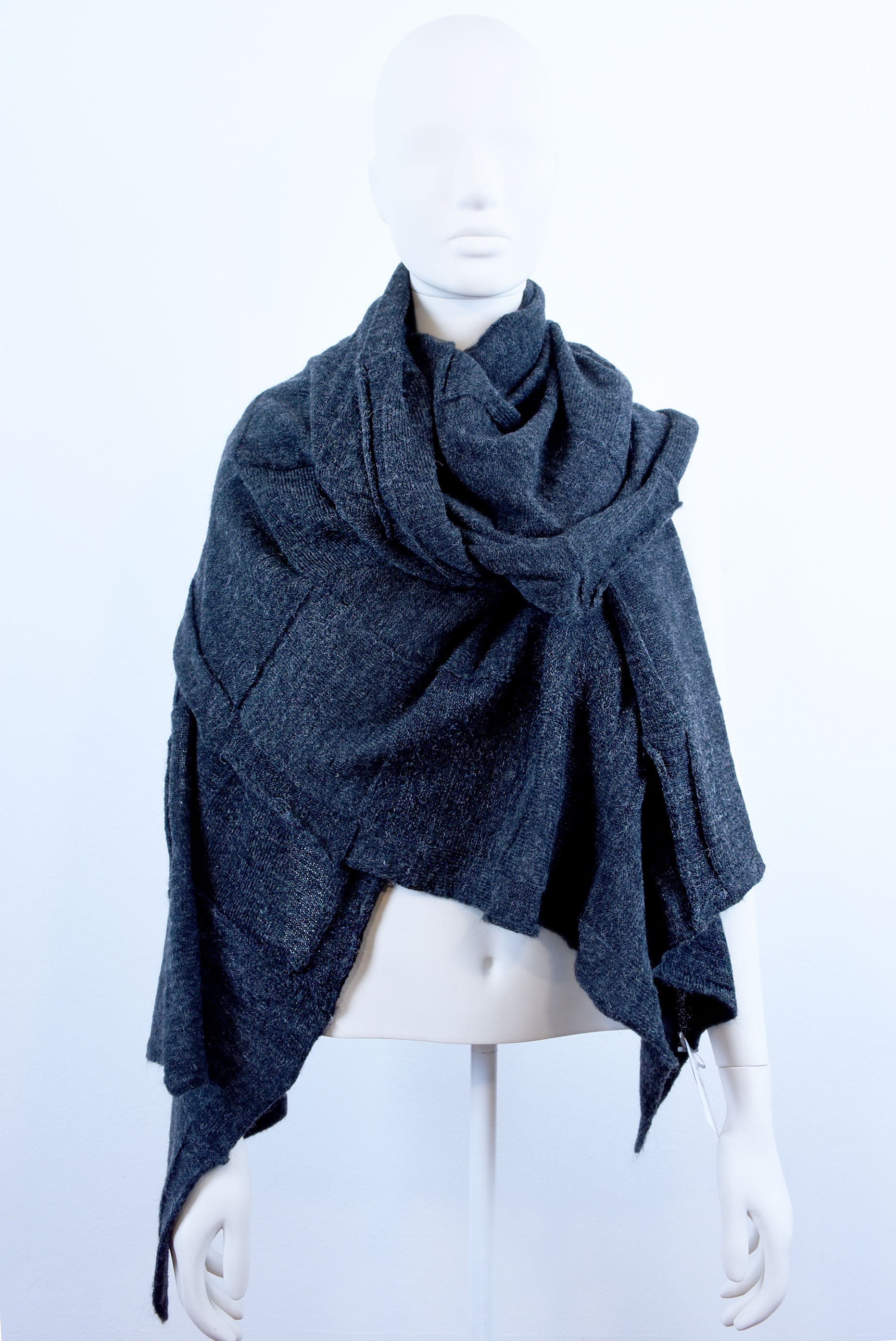 Mohair & Wool Oversized Scarf – Soft Knit Wrap, Warm Lightweight Shawl for Women