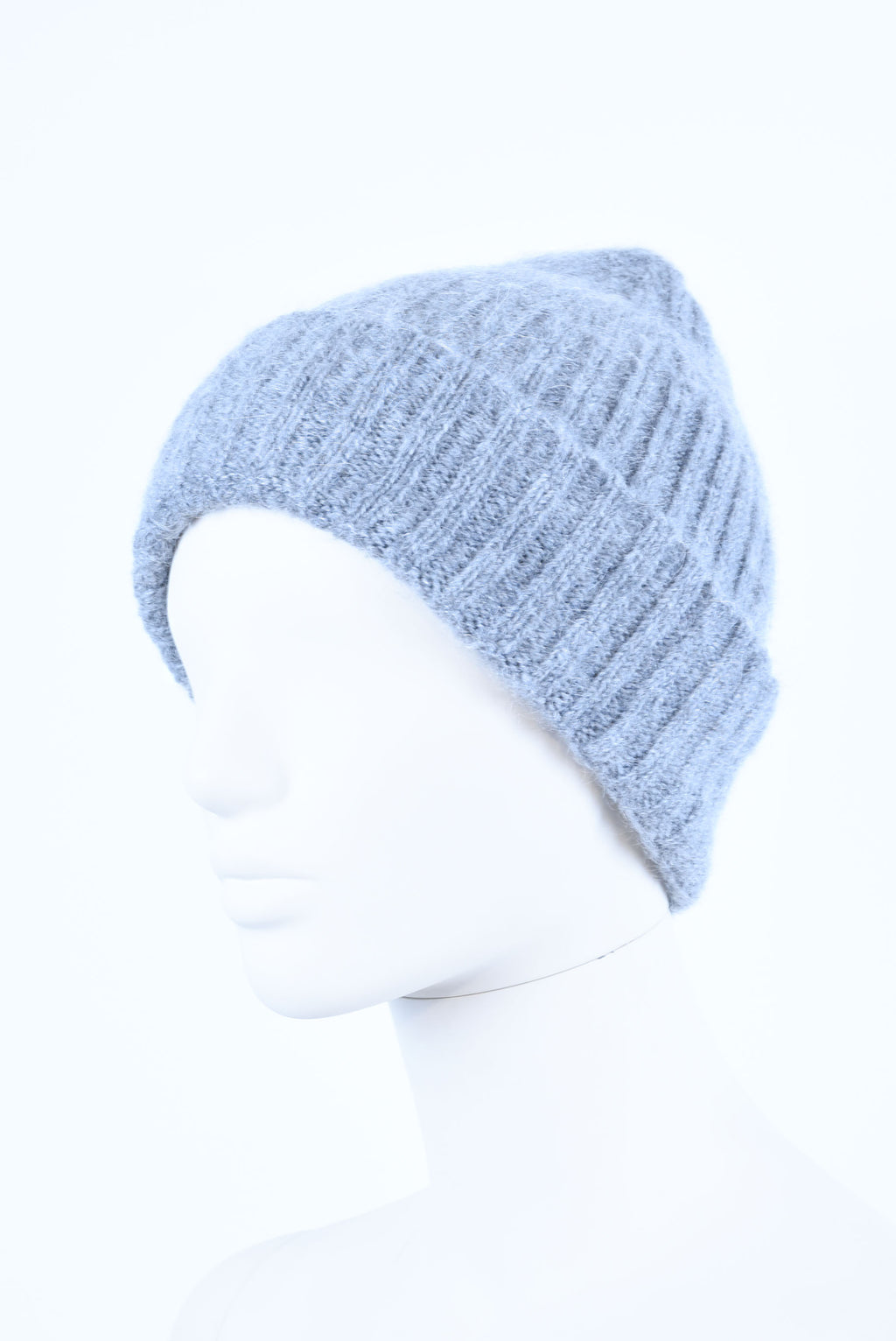 Mohair & Wool Beanie for Men – Warm Handmade Knit Hat, Soft Stretchy Winter Hat One Size