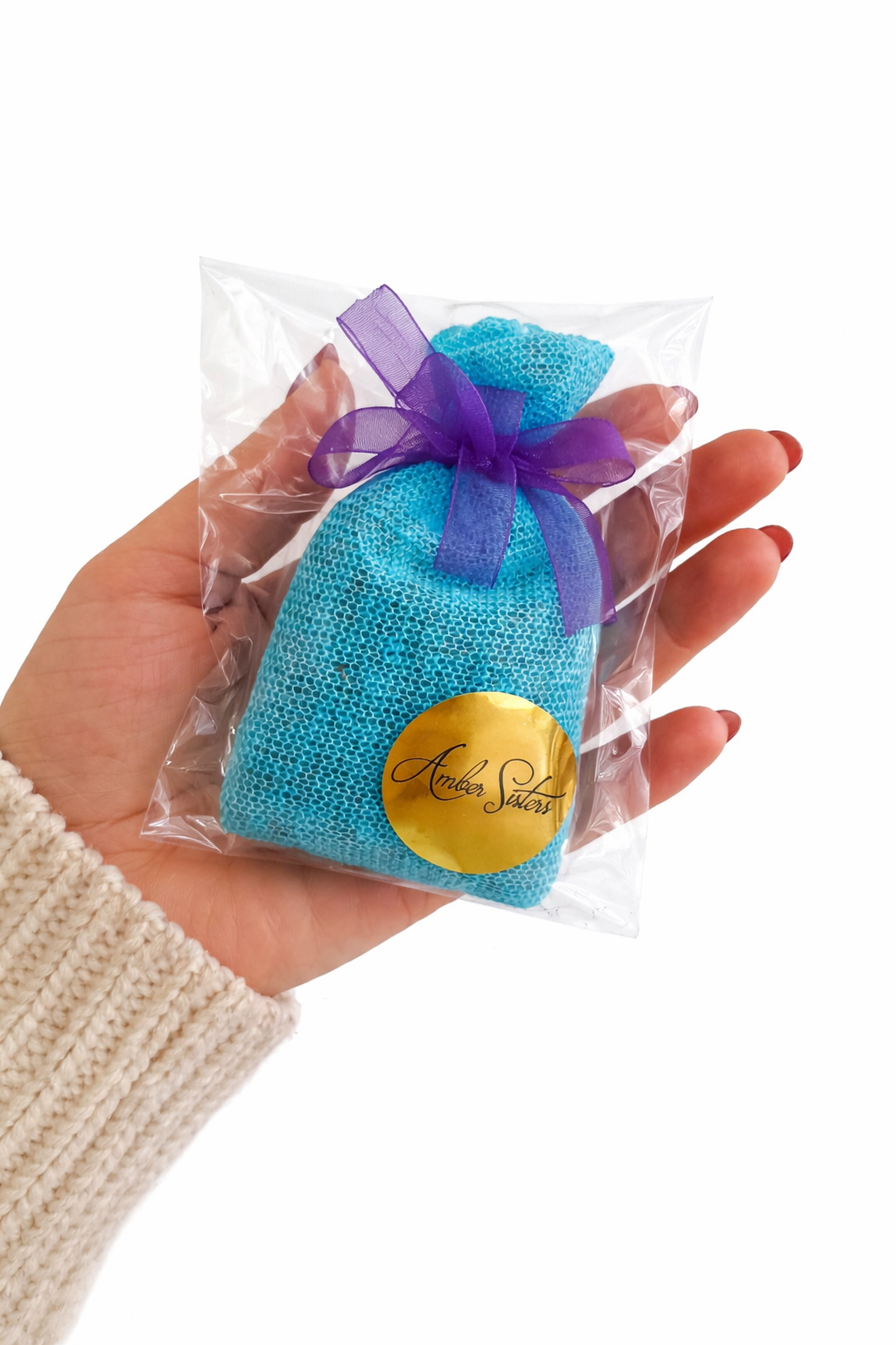 Knitted Linen Lavender Sachet – Natural Handmade Linen Sachet by Amber Sisters