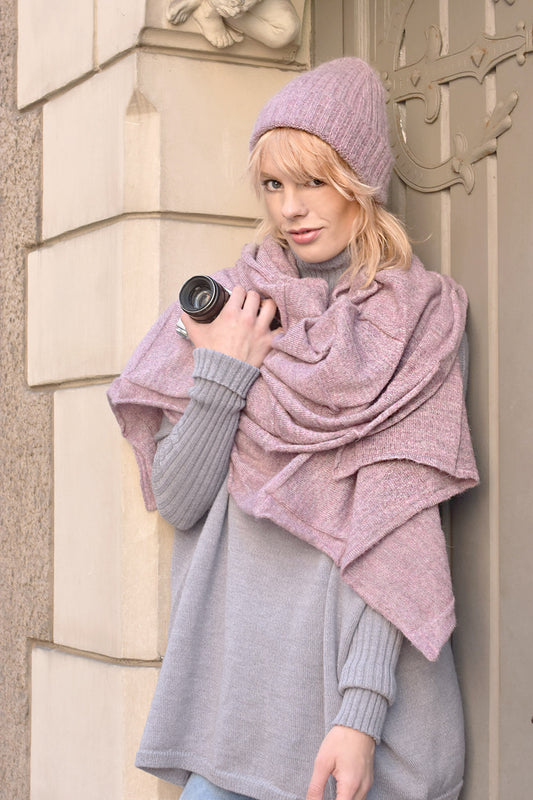 Mohair & Wool Beanie for Women – Soft Warm Knitted Winter Hat, Handmade Cozy Hat