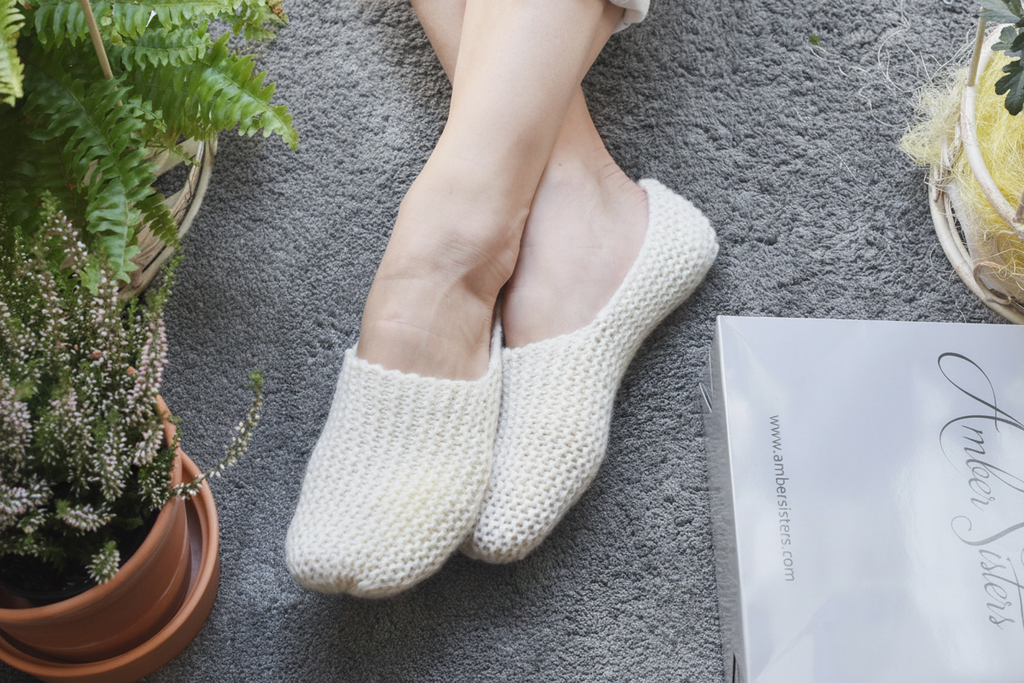 MEDIUM Wool Slipper Socks – Handmade 100% Wool Cozy Socks, Warm Soft Home Socks