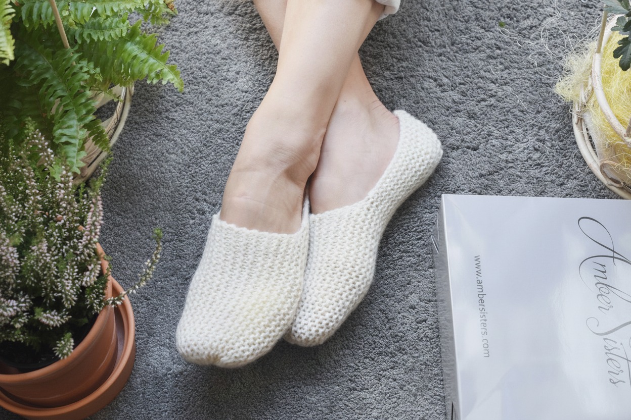 MEDIUM Wool Slipper Socks – Handmade 100% Wool Cozy Socks, Warm Soft Home Socks