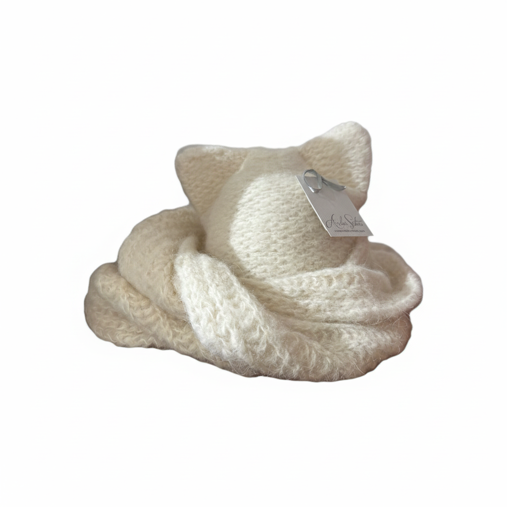 Kids Cat Hat & Scarf Set – Handmade Knit Beanie with Ears and Soft Scarf, Warm Mid-Season Set for Children