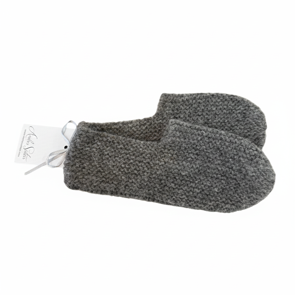 MEDIUM Wool Slipper Socks – Handmade 100% Wool Cozy Socks, Warm Soft Home Socks