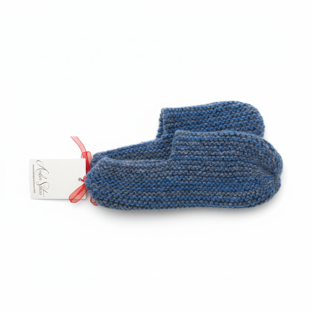 MEDIUM Wool Slipper Socks – Handmade 100% Wool Cozy Socks, Warm Soft Home Socks